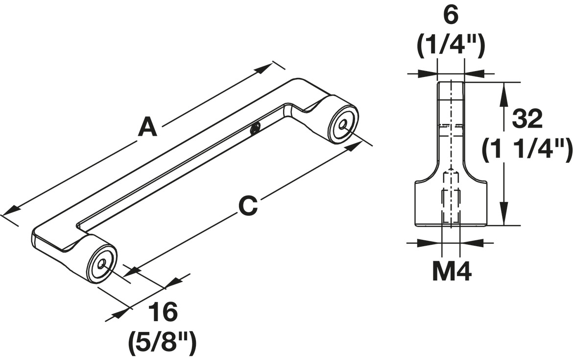 Tay Nắm Tủ 176mm Hafele 106.61.224