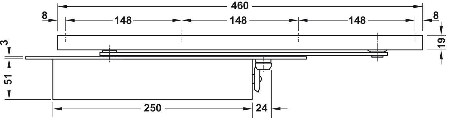 Tay Đẩy Hơi Cùi Chỏ Âm 150Kg Hafele 931.84.399