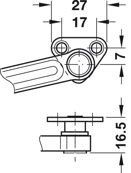 Tay Nâng Flap H1.5 Loại C Trái Hafele 493.05.355
