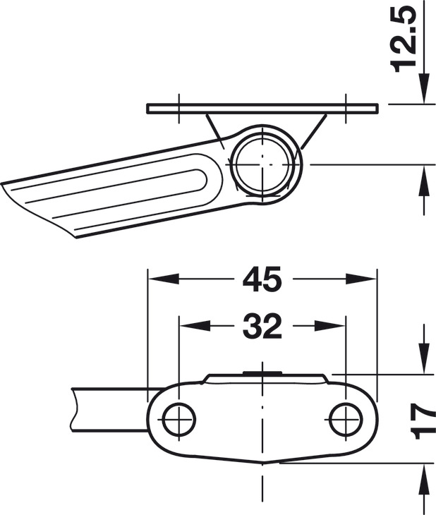 Tay Nâng Flap H1.5 Loại B Phải Hafele 493.05.352