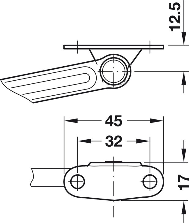 Tay Nâng Flap H1.5 Loại C Phải Hafele 493.05.344