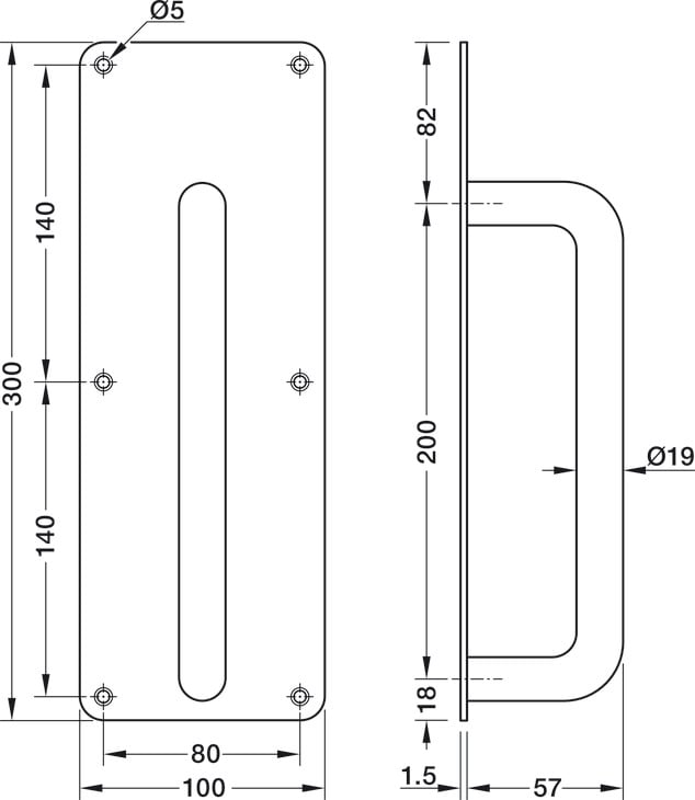 Bảng Kéo Cửa Pull Hafele 987.11.240