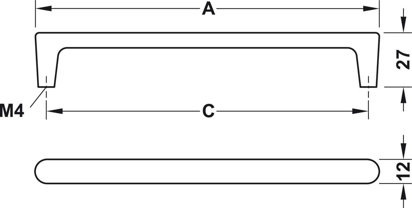 Tay Nắm Tủ 108mm H2125 Hafele 106.69.120