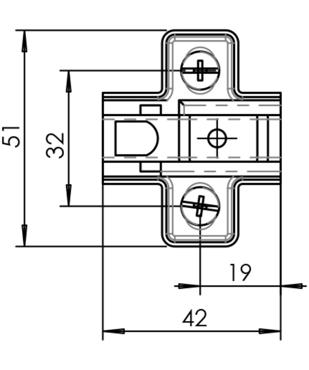 Đế Bản Lề Tủ Metalla SM 4 Lỗ Bắt Vít Hafele 334.90.006