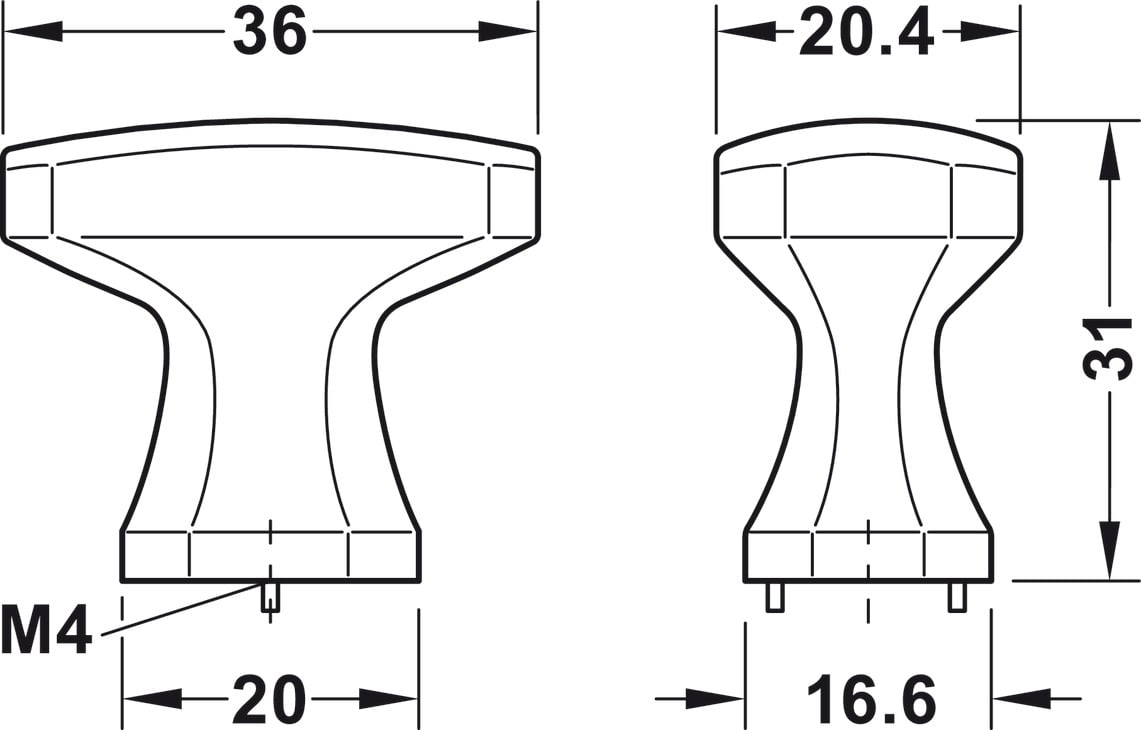 Quả Nắm Tủ H2185 Hafele 106.70.172