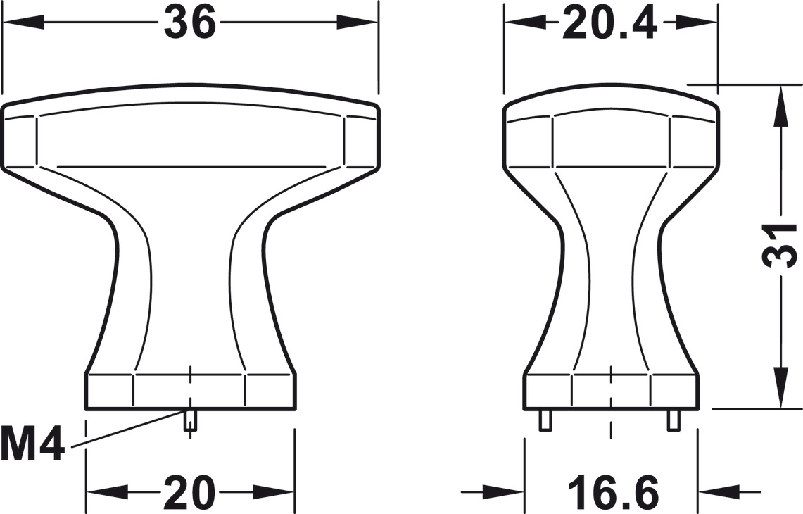 Quả Nắm Tủ H2185 Hafele 106.70.171