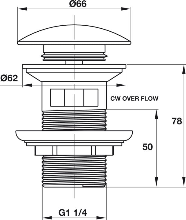 Bộ Nhấn Xả Cho Lavabo Có Xả Tràn Hafele 589.25.948