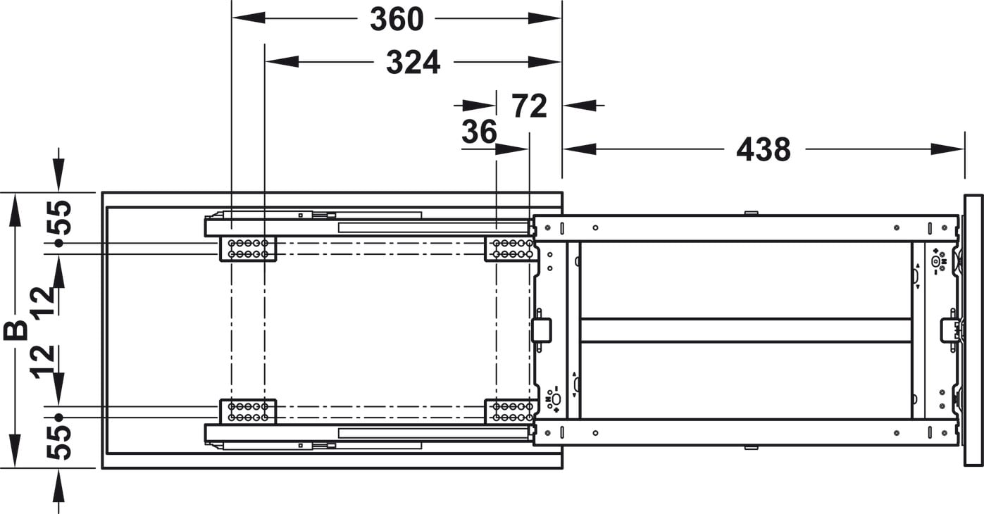Bộ Rổ Kéo Dipensa Junior III 400mm Hafele 545.11.573