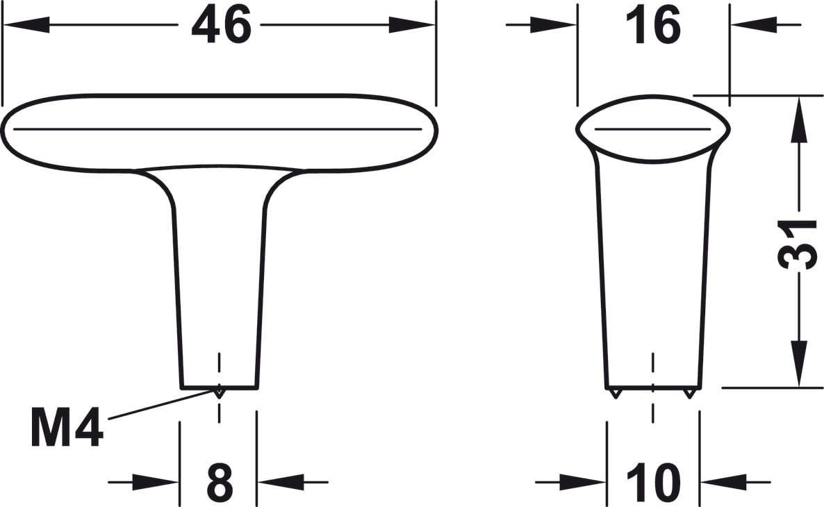 Quả Nắm Tủ 46mm H2140 Hafele 106.70.120