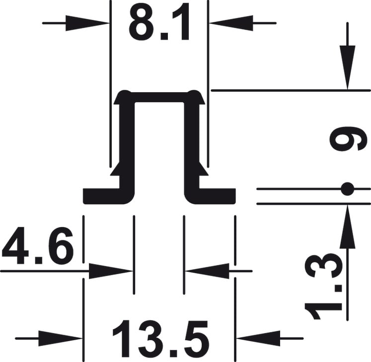 Ray trượt F-Line11 12A 2m Hafele 404.71.801