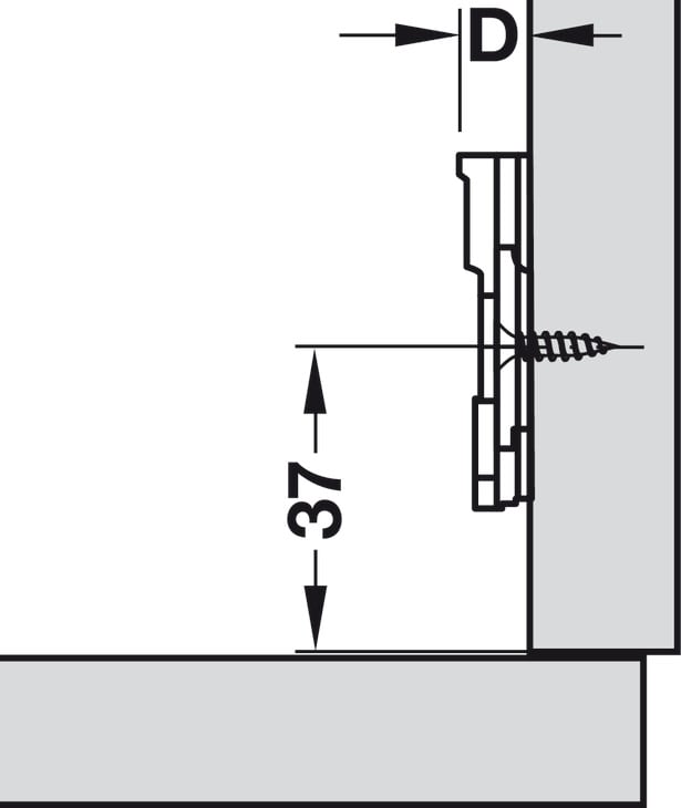 Đế Bản Lề Tủ Metalla SM 4 Lỗ Bắt Vít Hafele 334.90.006