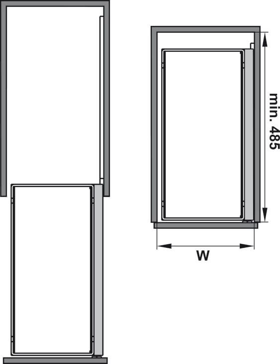Bộ Rổ Kéo Comfort II Mở Trái 250mm Hafele 545.53.761