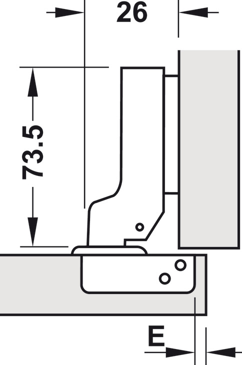 Bản Lề Trùm Nửa Metalla A DIY 110º Hafele 493.03.024