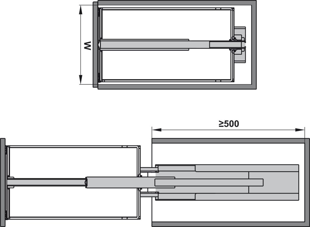 Tủ Đồ Khô 300mm Dispensa 90º Hafele 546.54.631