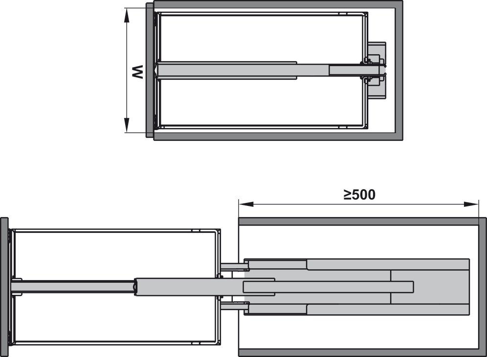 Tủ Đồ Khô 400mm Dispensa 90º Hafele 546.54.613