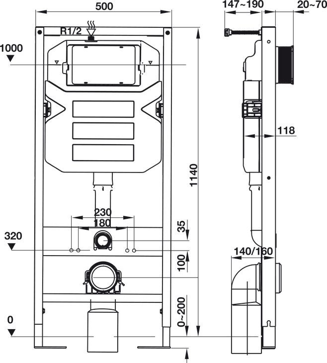 Két Nước Âm Mechanical 1140 Hafele 588.73.920