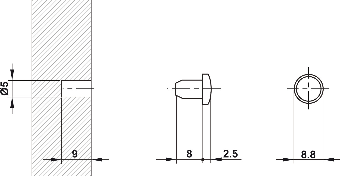 Chặn Cửa Giảm Ồn Lắp Qua Lỗ Khoan Hafele 356.20.460
