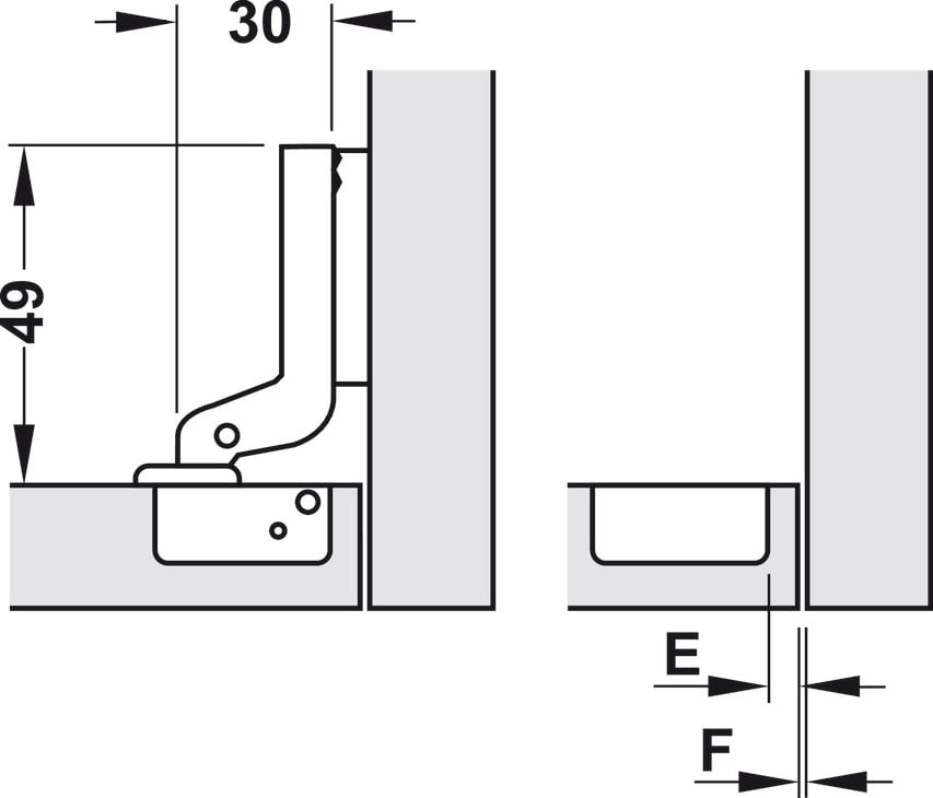 Bản Lề Lọt Lòng Metalla Mini A 110º Hafele 311.01.072