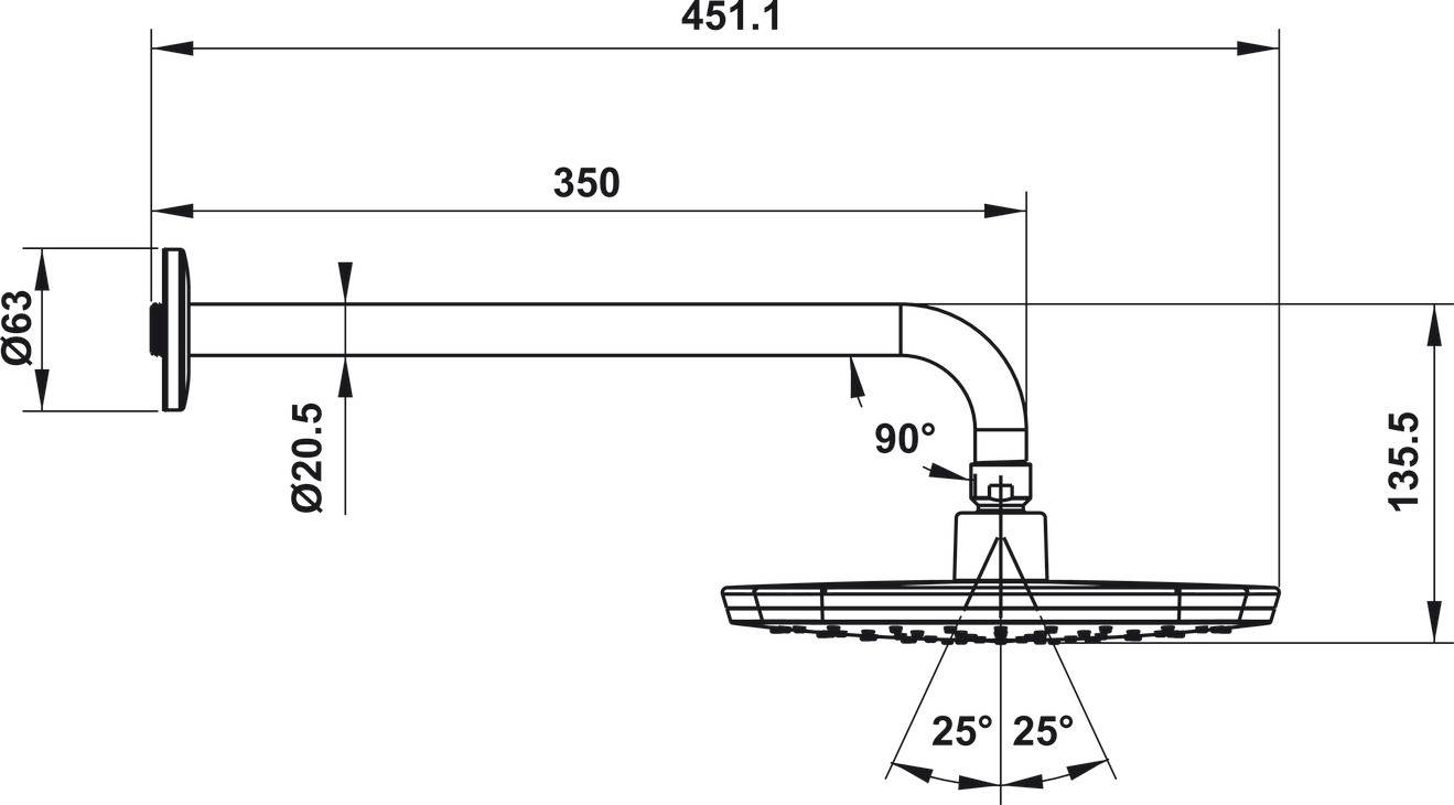 Sen Đầu Gắn Tường Airsense 219S Hafele 485.60.700
