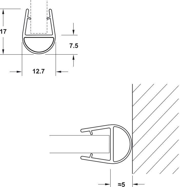 Ron Cửa Kính 10 - 12mm Hafele 950.50.015