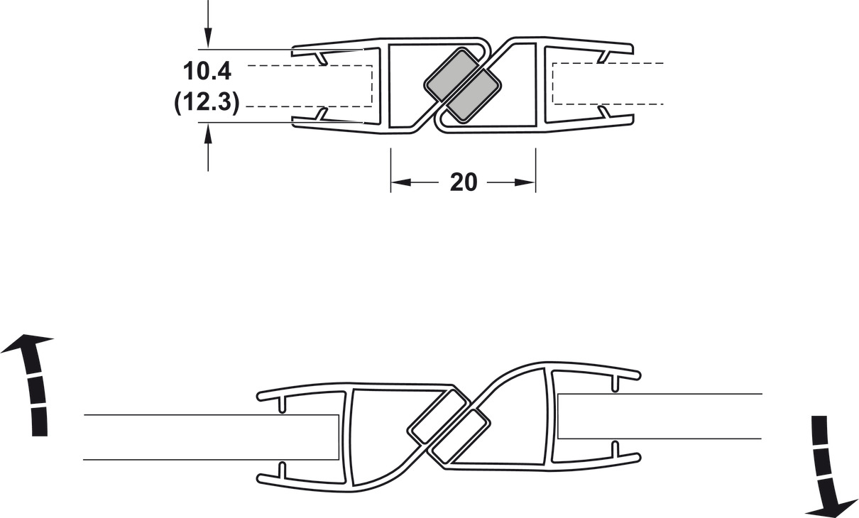 Ron Cửa Kính 8 - 10mm Nam Châm 180º Hafele 950.50.030