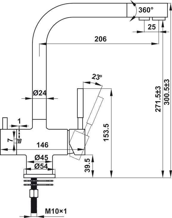 Vòi Rửa Chén HT21-CH2F271 Hafele 577.55.210