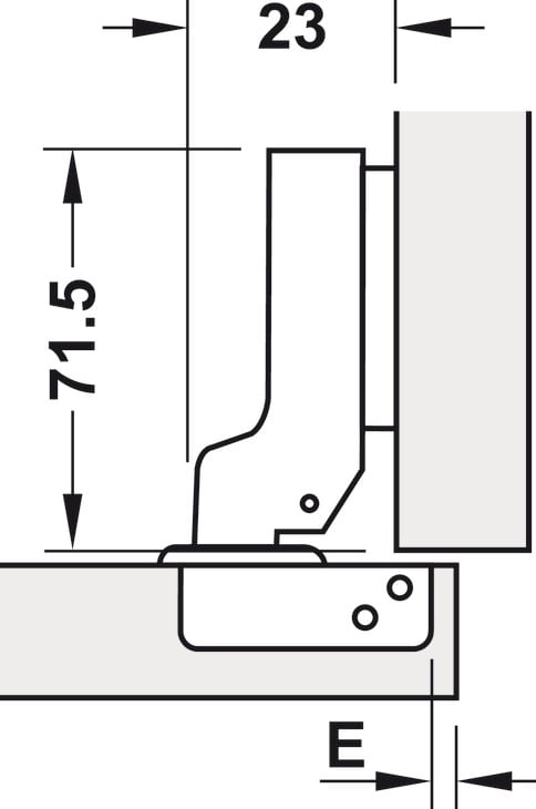Bản Lề Trùm Nửa Metalla SM 95º Mini Hafele 311.04.441