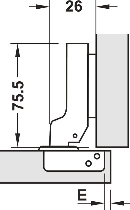 Bản Lề Trùm Nửa Metalla SM 110° Không Bật Hafele 315.06.351