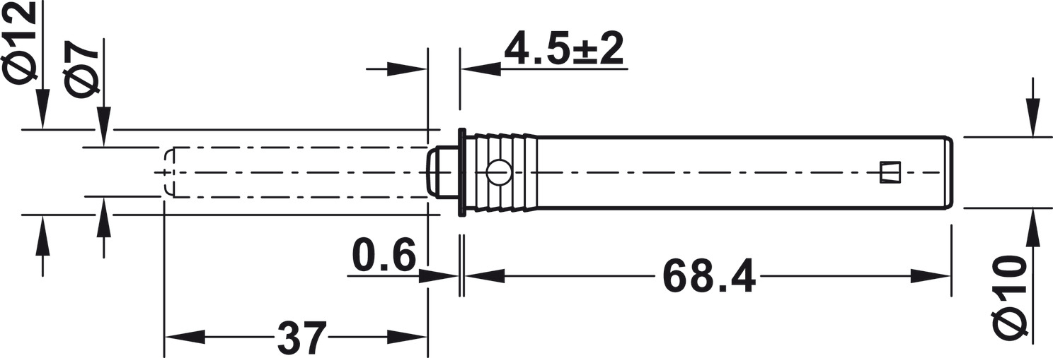 Nêm Nhấn Dài Đầu Cao Su Hafele 356.12.317