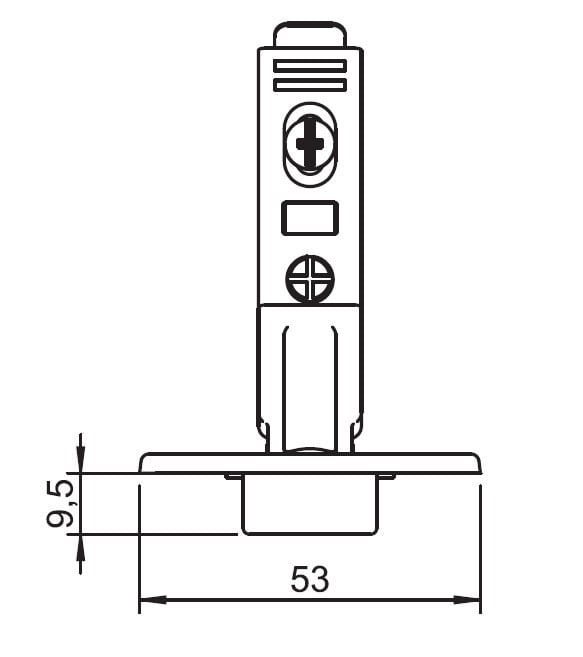 Bản Lề Trùm Nửa Metalla SM 95º Mini Hafele 311.04.441