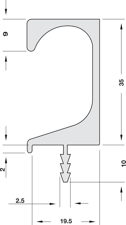 Tay Nắm Dạng Thanh Nhôm 3000mm Hafele 126.27.303
