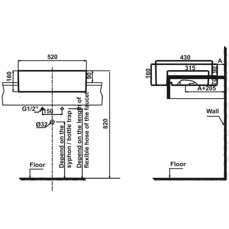 Chậu Lavabo Bán Âm Sapporo Hafele 588.79.040