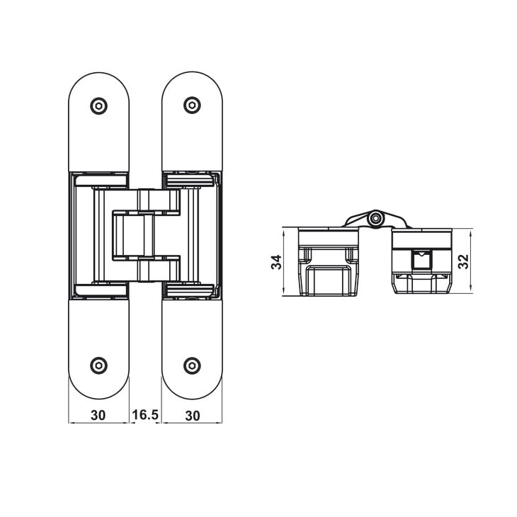 Bản Lề Âm Cửa 120Kg Hafele 927.03.093