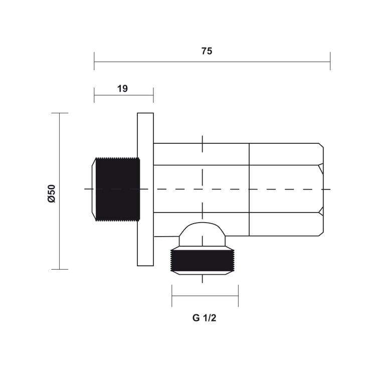 Van khóa nước lục giác 2 đường nước G1/2 Hafele 589.25.870