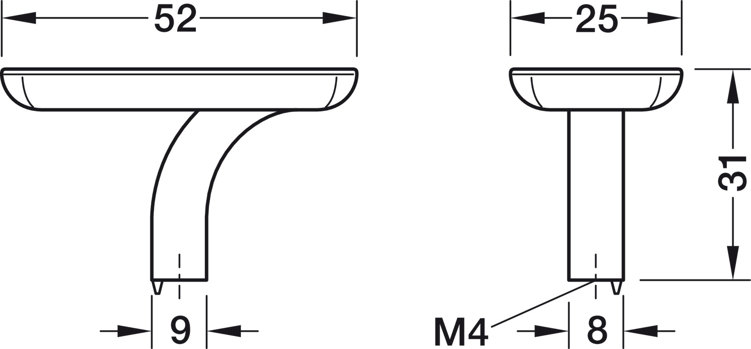 Tay nắm H2355 màu đen mờ Hafele 106.70.590