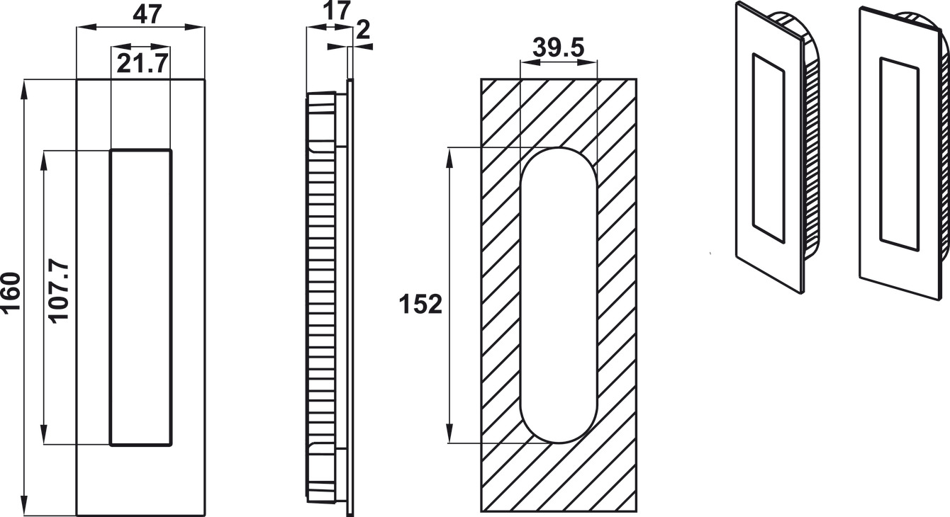 Tay Nắm Âm Hafele 903.11.960