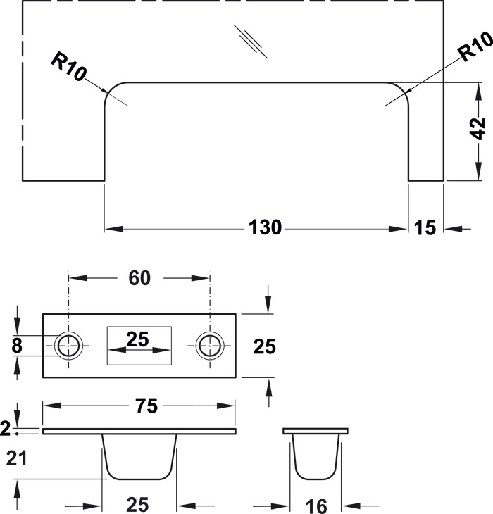 Khóa Kẹp Chân Kính Inox Bóng Hafele 981.00.660