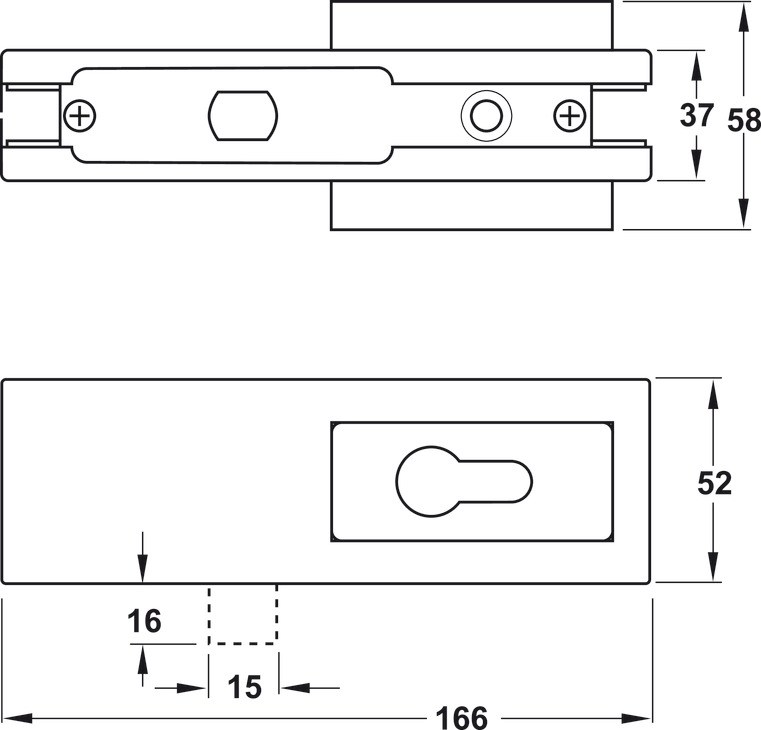 Khóa Kẹp Chân Kính Inox Bóng Hafele 981.00.660