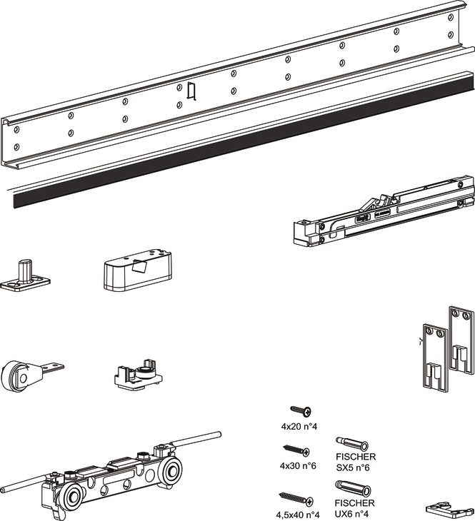 Phụ Kiện Cửa Trượt Slido Design 80-M Hafele 940.59.008