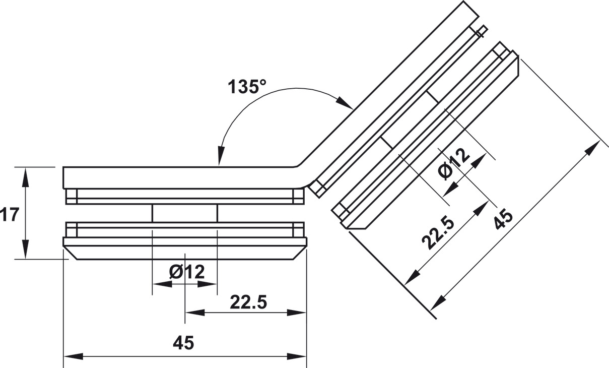 Kẹp Kính - Kính Phòng Tắm 135º Hafele 981.77.914