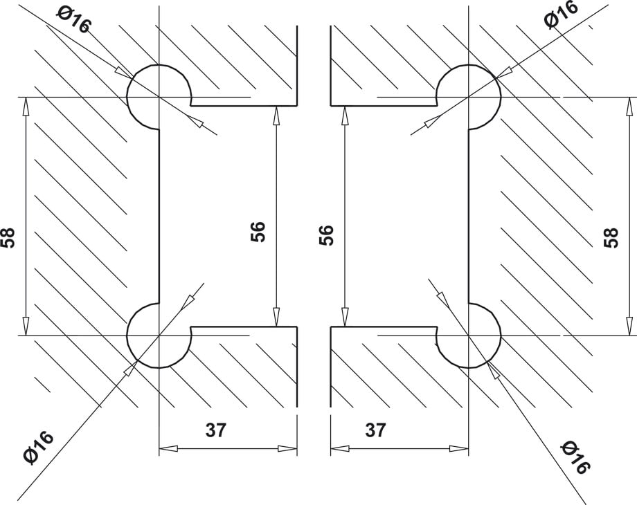Bản Lề Kính - Kính 180º Hafele 499.05.854