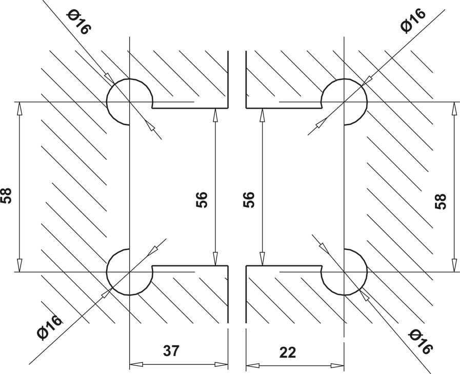 Bản Lề Kính - Kính 135º Hafele 499.05.859