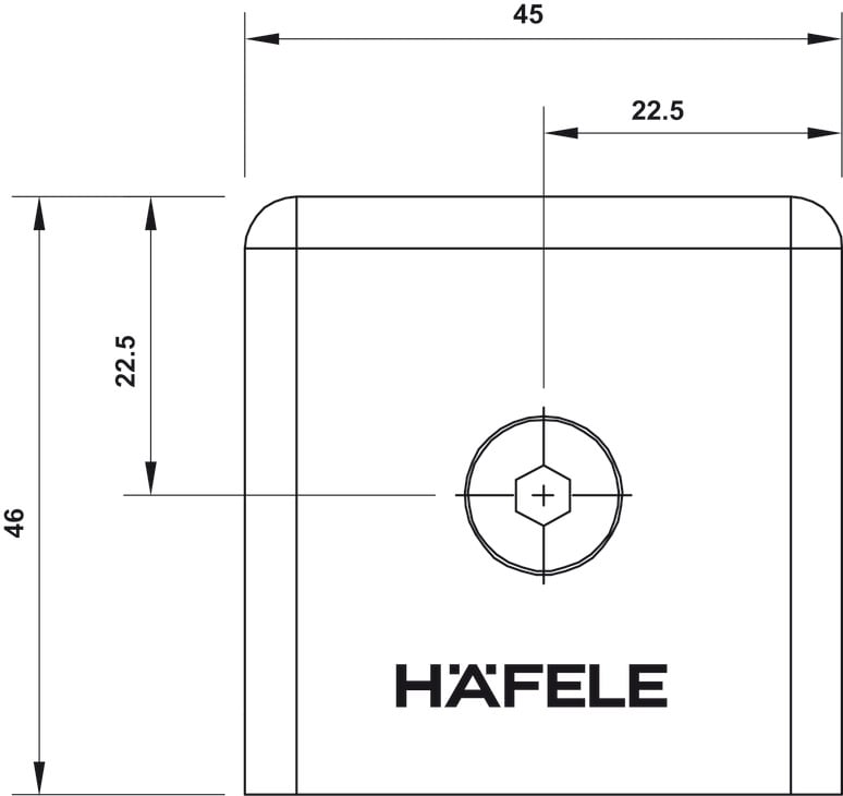 Kẹp Kính - Tường 90º Hafele 499.05.860