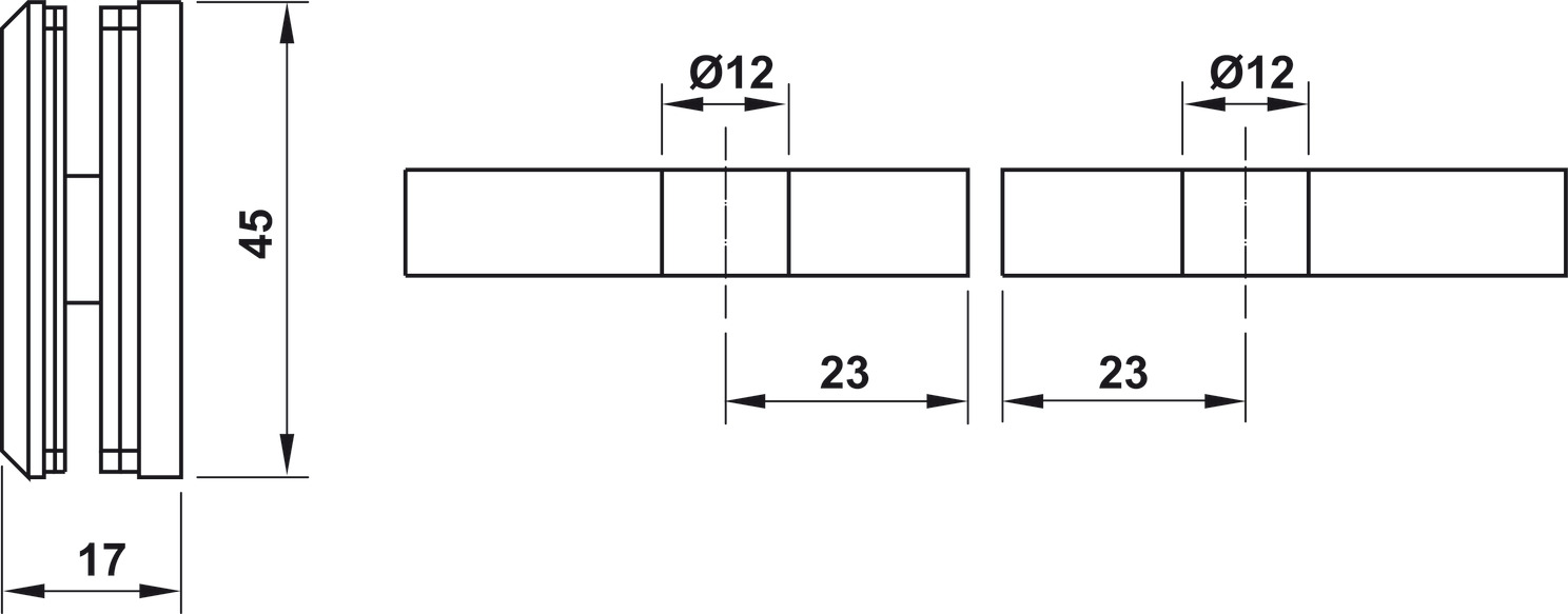 Kẹp Kính - Kính 180º Màu Đen Hafele 981.77.913