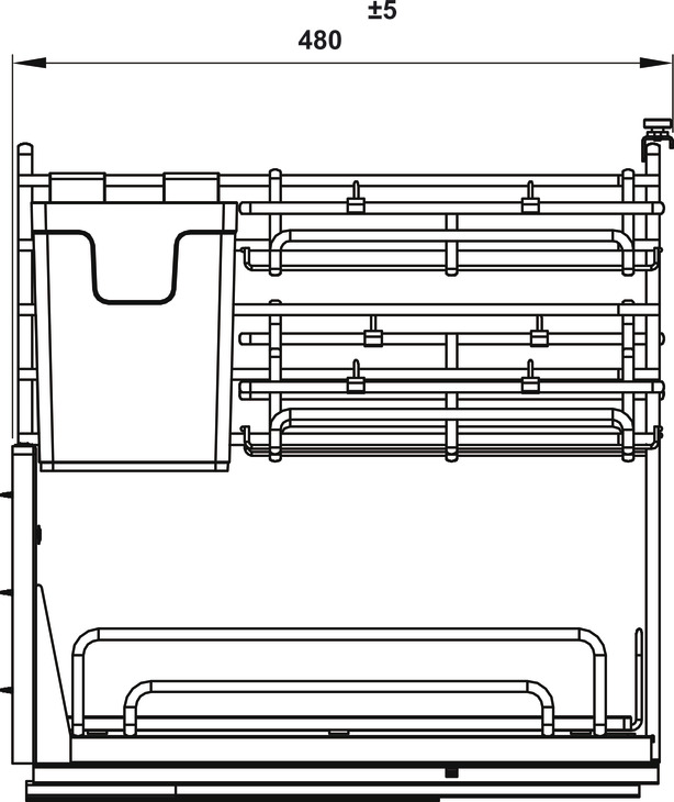 Rổ Gia Vị Dao Thớt Omero Multi 250mm Hafele 547.11.002