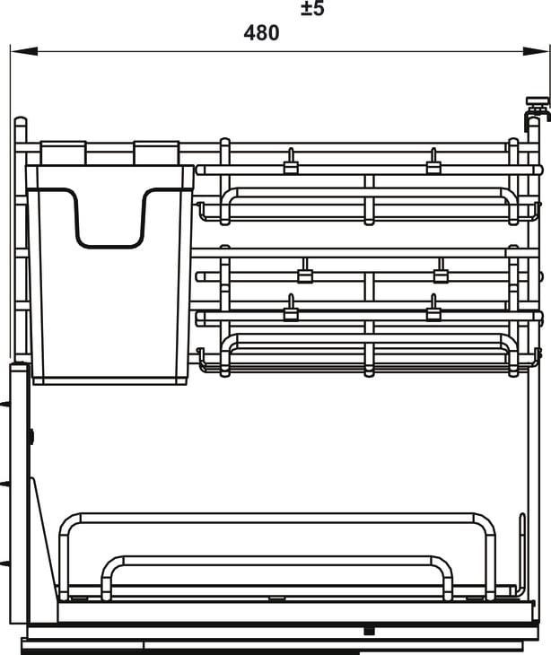 Rổ Gia Vị Dao Thớt Omero Multi 300mm Hafele 547.11.003
