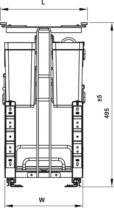 Rổ Gia Vị Dao Thớt Omero Multi 450mm Hafele 547.11.006