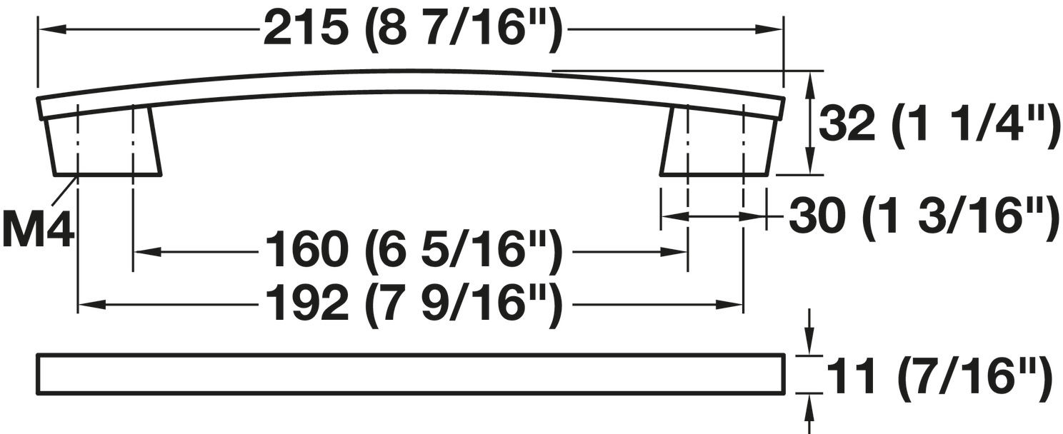 Tay Nắm Tủ 214mm H1345 Hafele 110.34.227