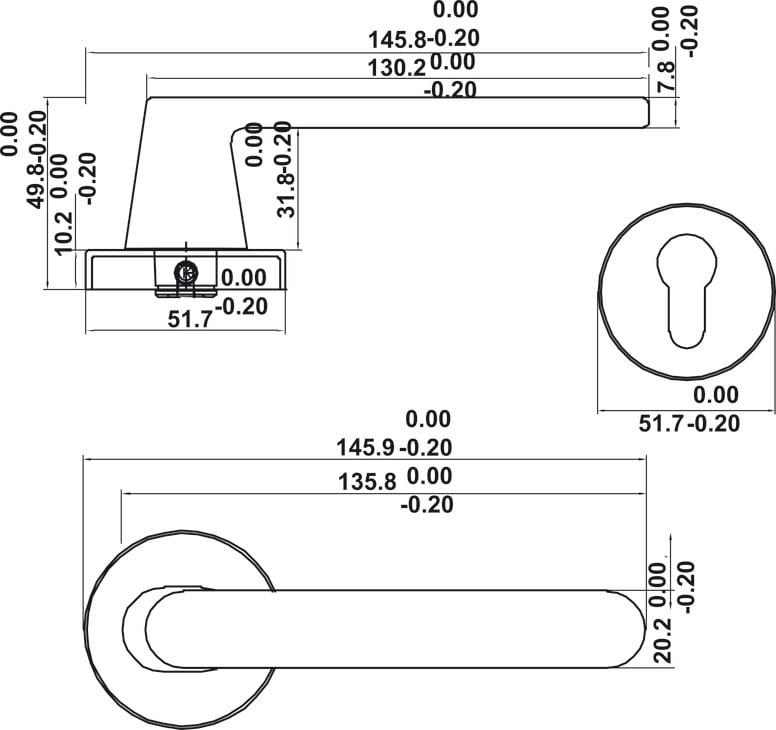 Bộ Khóa Tay Nắm Cửa DIY Set B Hafele 499.63.608