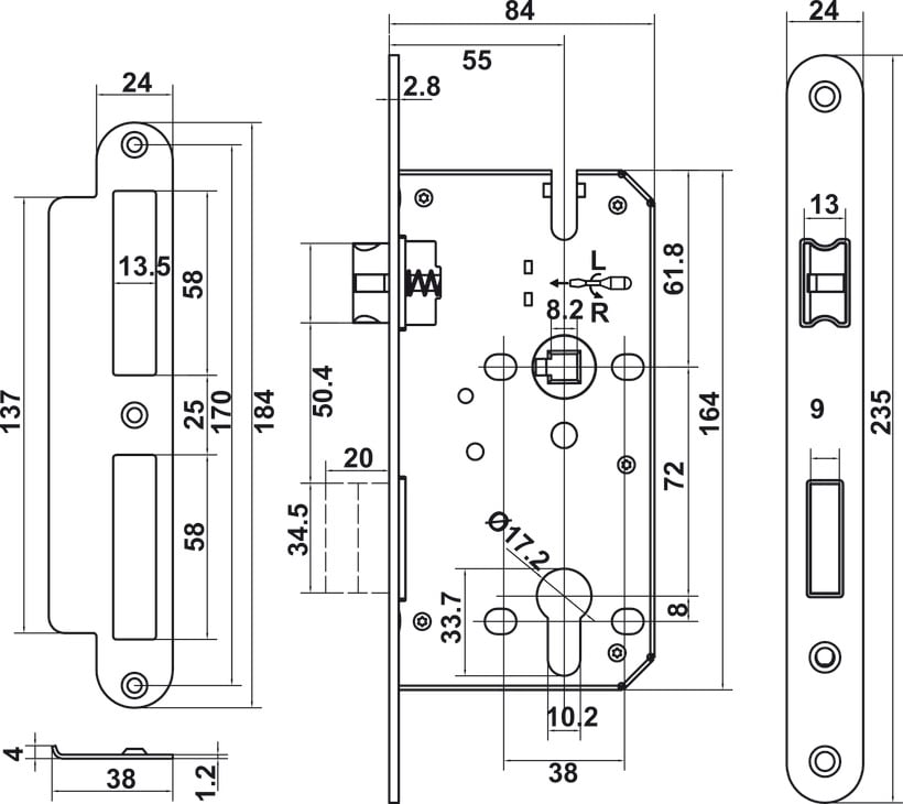 Bộ Khóa Tay Nắm Cửa DIY Set B Hafele 499.63.610